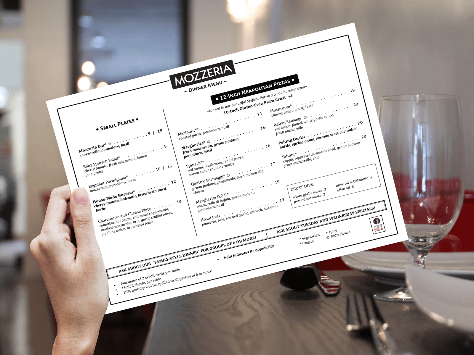 Sit-in Menu