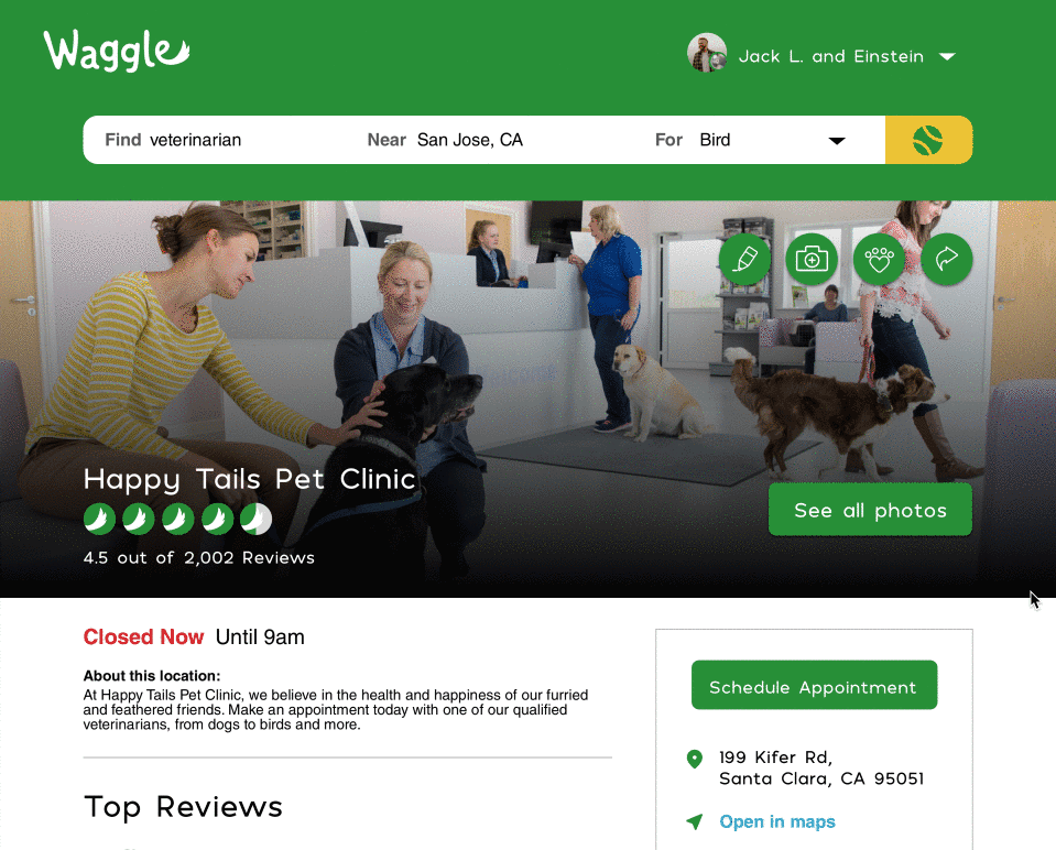 Waggle Desktop Schedule Appt Demo